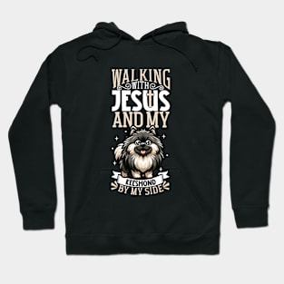 Jesus and dog - Keeshond Hoodie